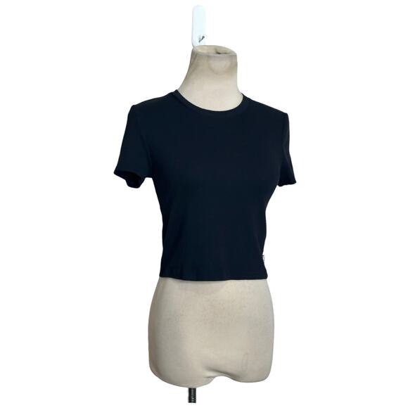 TNA black short sleeves crop fitted T shirt size Medium - Picture 12 of 14